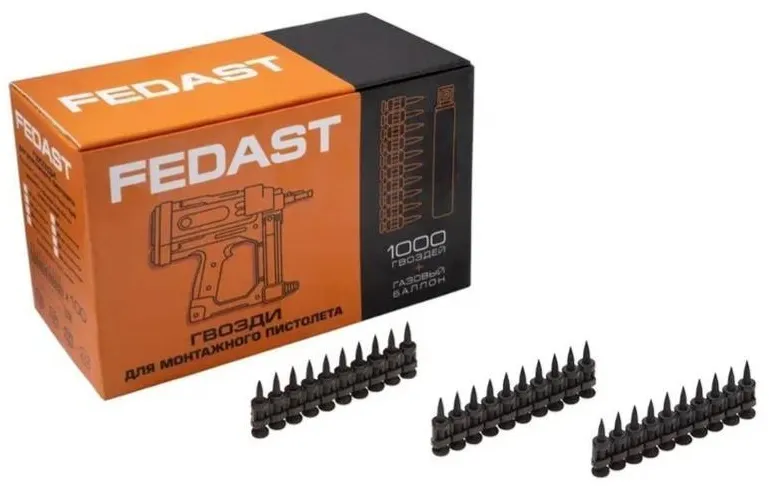 Гвозди 2.7*22 мм кованые с ребрами жесткости (1000шт/уп БЕЗ газ. баллона) FEDAST, уп