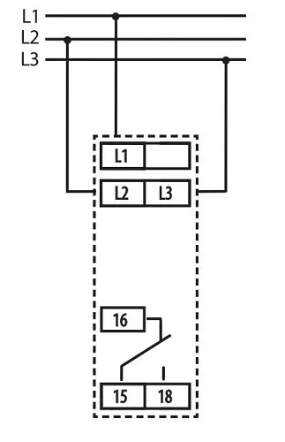 Реле контроля наличия и чередования фаз HRN-55 (380В, 8А), 