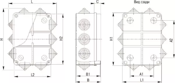 Коробка распред. о/п 150х110х70 IP44 СЕРАЯ 10 сальников КМ41241 IEK (30)