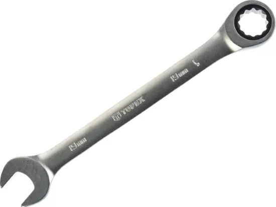 Ключ рожково-накидной с трещоткой 19 мм CrV TOPEX