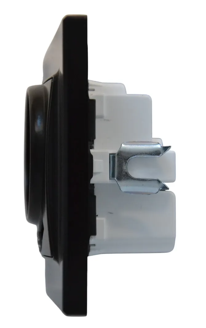 Розетка 1-я с/з с USB чёрная SD-P1017B AWSPRODUCTS