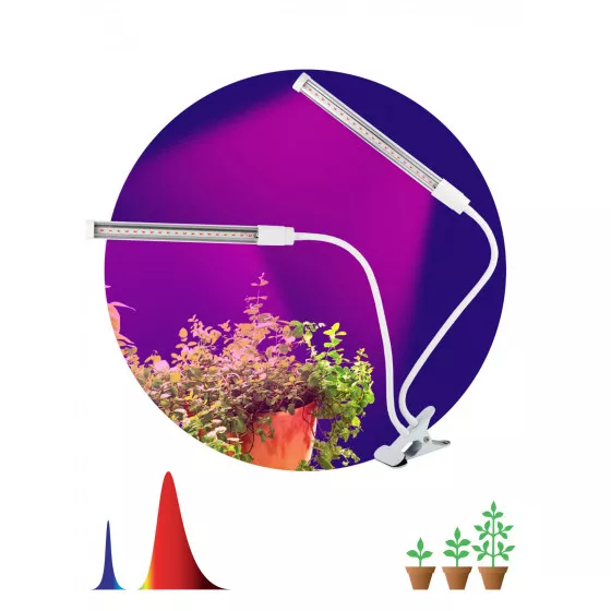 Светильник для растений на прищепке FITO-20W-АLED красно-синий спектр 12Вт