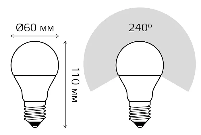Лампа GAUSS LED A60 10W 920lm 6500K E27 1/10/50