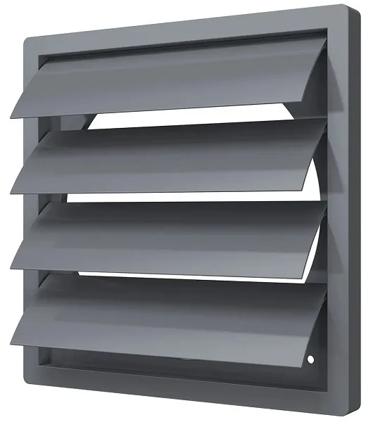 Решетка вентиляционная клапанная фланец D355 жалюзи 410x410 ASA Gray ERA