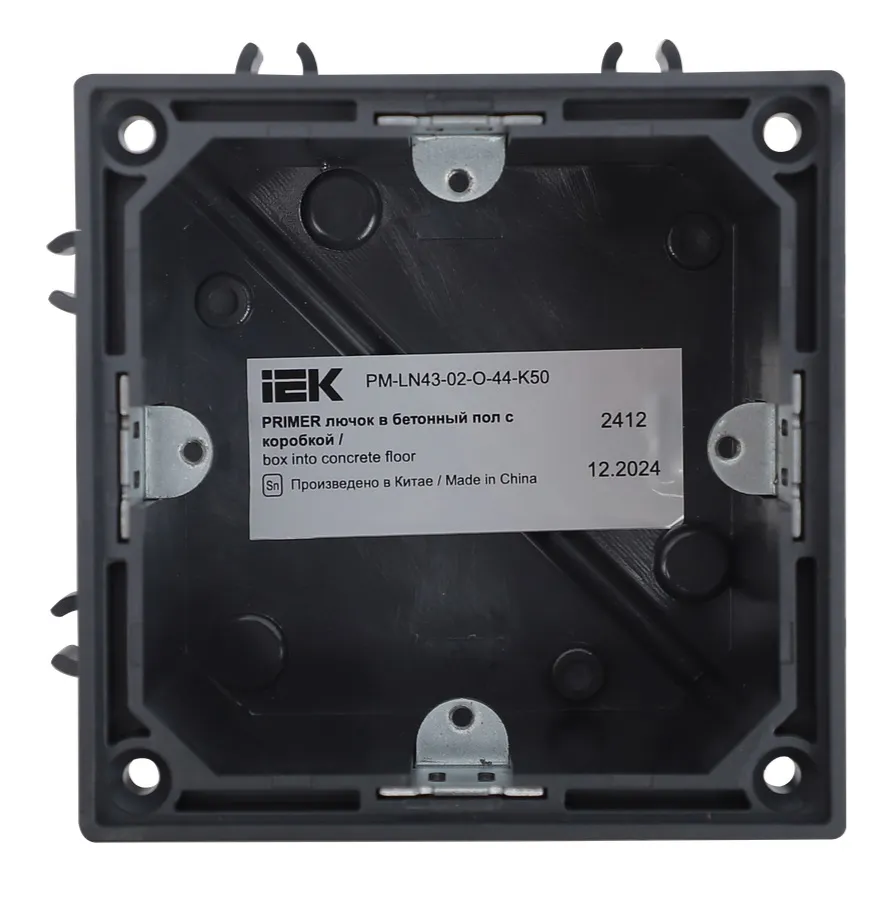 Лючок в бетонный пол с коробкой на 2 модуля IP44 мат никель PRIMER IEK