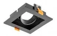 Светильник точечный встраиваемый потолочный RUBIO, из пластика черного цвета, квадратный, одинарный,