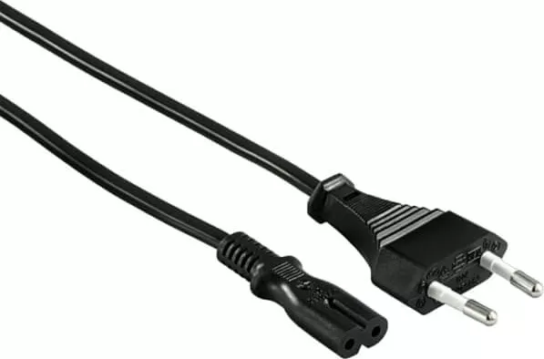 Шнур с вилкой и разъёмом типа C7 2x0.5мм2 1.5М Черный