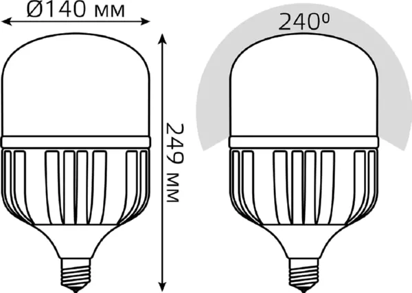 Лампа LED T140 E40 6500K 75Вт 7000Лм Elementar Gauss