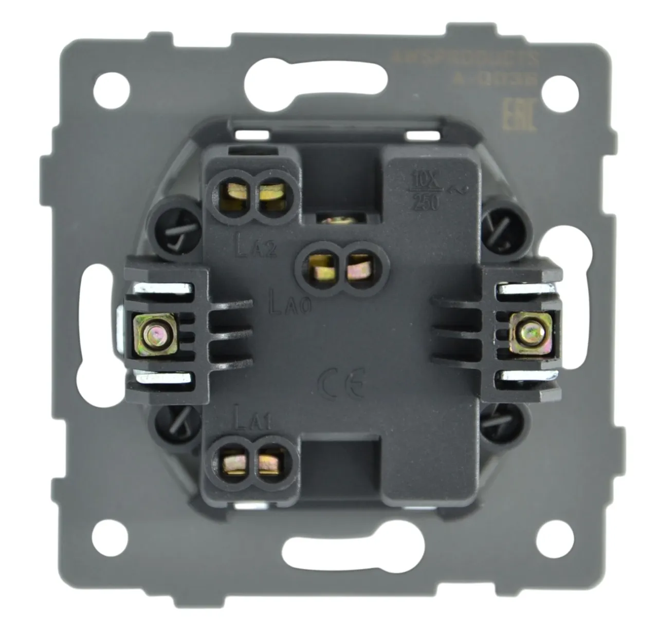 Выключатель проходной 1-кл. чёрный A-003B "Aura" AWSproducts