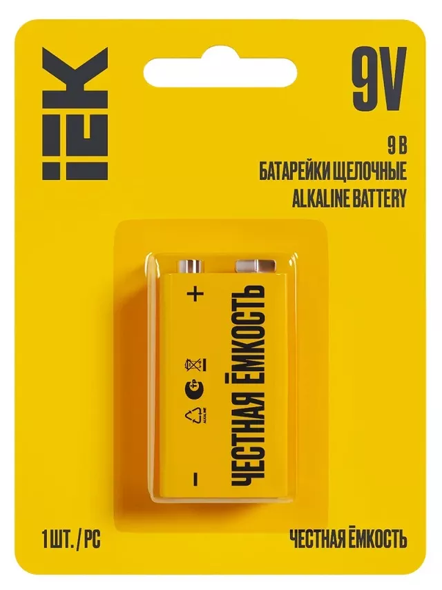 Батарейка 6LR61(крона) ALKALINE IEK BL-1