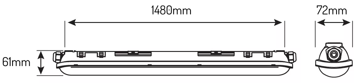 Светильник линейный LED PRIME LINKER 55W 4000K 8250Lm IP65 1500