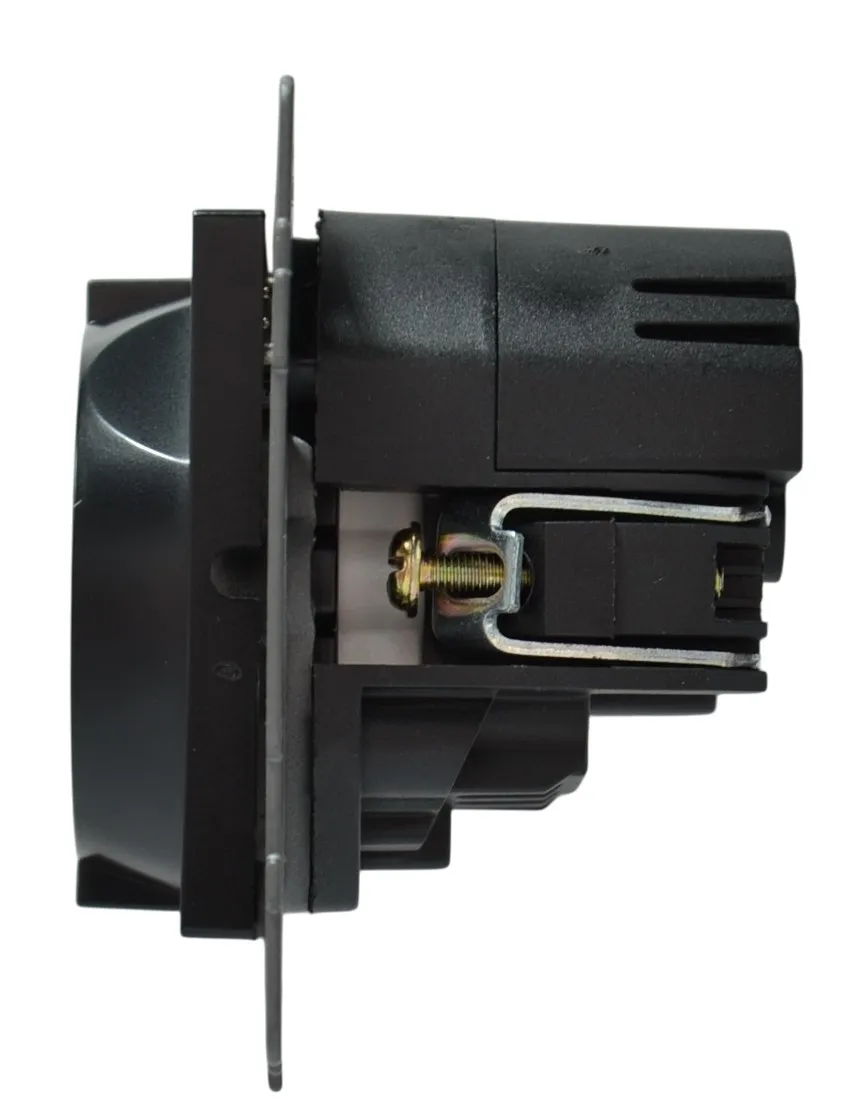 Розетка 1-я с/з с USB и TYPE C чёрная A-026B AWSPRODUCTS