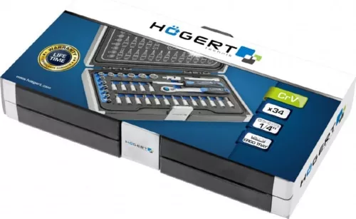 Набор инструментов 34 шт., 1/4" HOEGERT