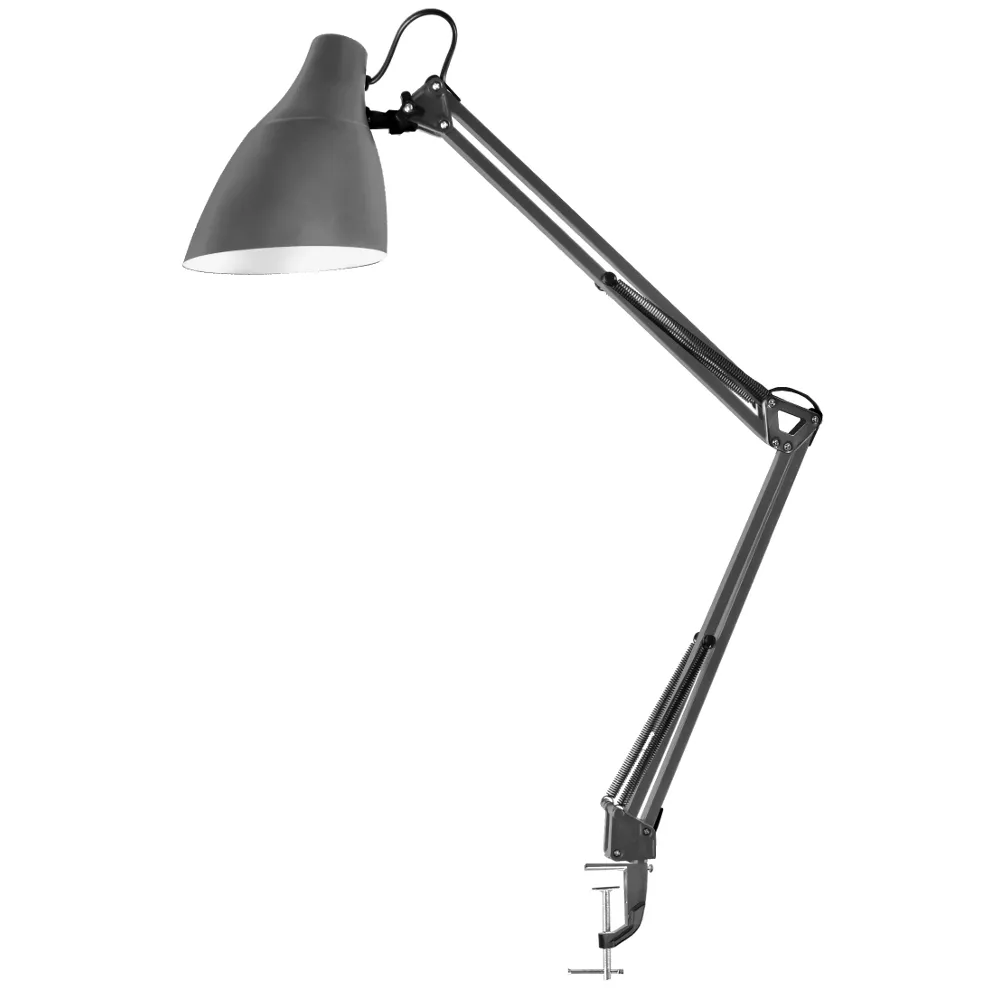 Светильник настольный Camelion KD-335 C09 светло-серый (метал. струбцина, 230V, 40W, E27)