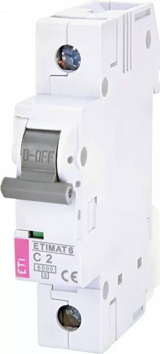 Автоматический выключатель ETIMAT P6 C2/1 6кA ETI