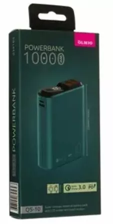Портативная баттарея OLMIO QS-10 (18W PD/QC3.0) 10000 mAh зеленая