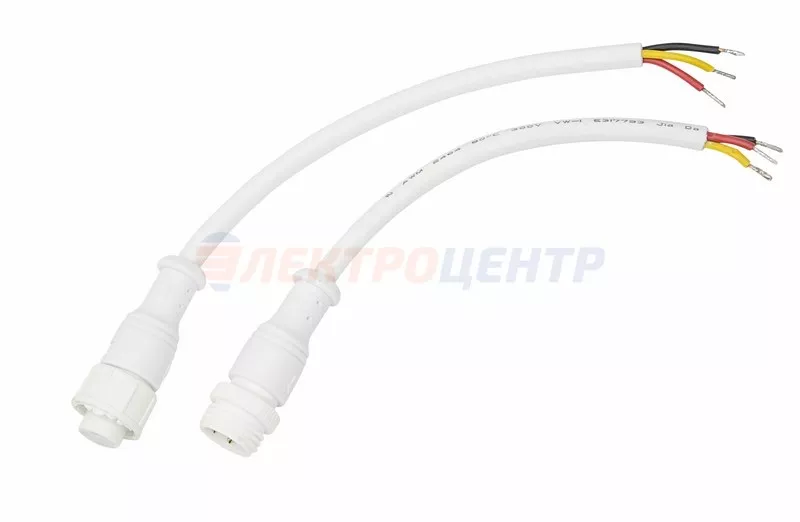Соединительный кабель (3pin) герметичный (IP67) 3х0.5мм2  300V  белый  REXANT