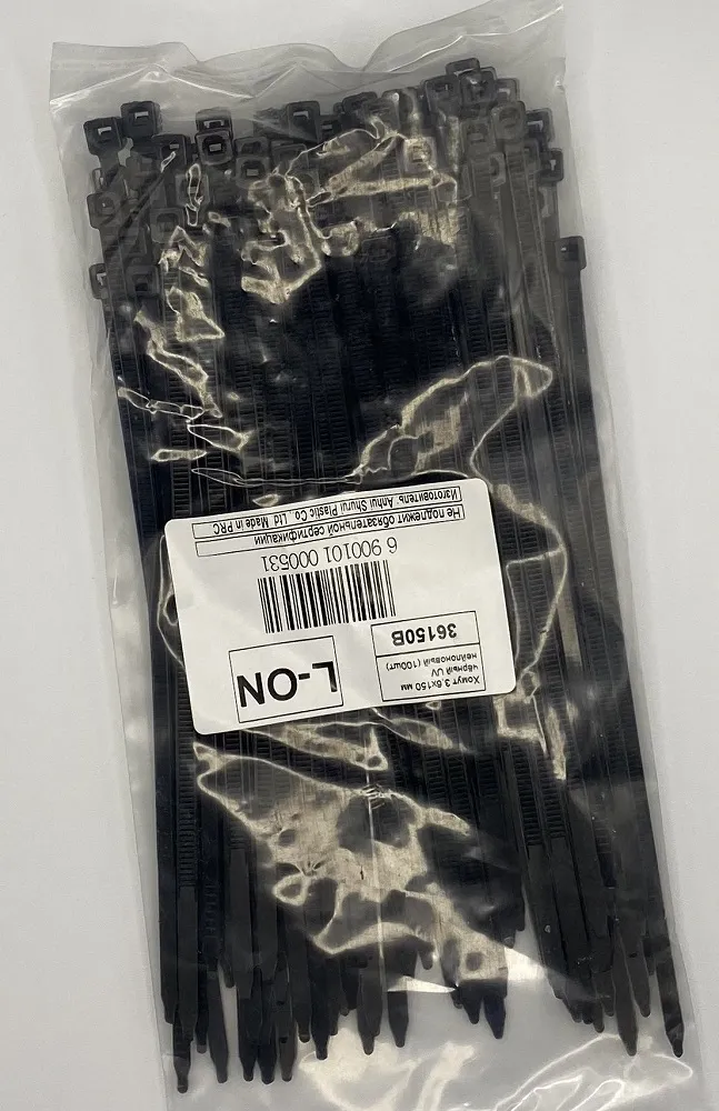 Хомут 3,6*150 чёрный UV нейлон (100шт) (L-ON), уп