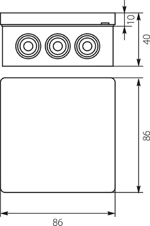 Коробка распред. о/п 86х86х40 IP55 БЕЛАЯ VP-03 ELEKTROPLAST