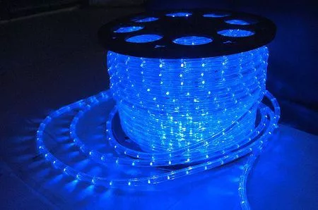 Световой шнур LED TYPE 3 (трехжильный круглый 13мм, 36led/m, 220-240V, 3W/m, IP65) СИНИЙ "ELUX" (про