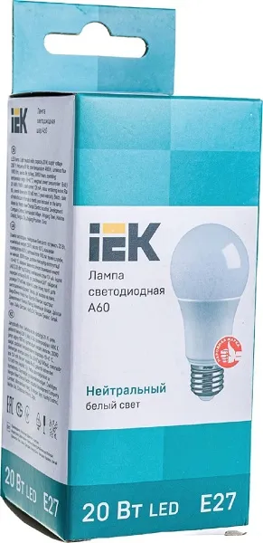 Лампа LED A70 E27 4000К 20Вт 1800Lm IEK