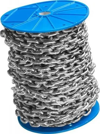 Цепь 8 мм короткозвенная DIN766 цинк (боб. 20м) (ЗИТАР), б