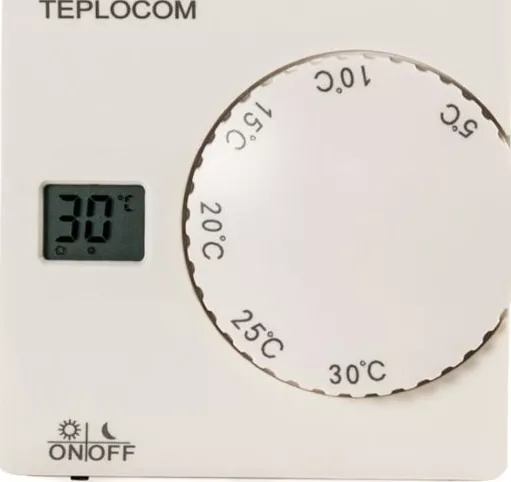 Термостат комнатный TEPLOCOM TS-2AA/8A, проводной 250В, 8А