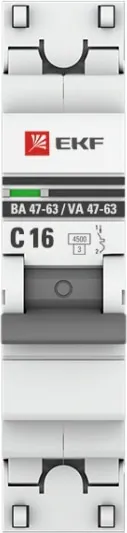 Автоматический выключатель ВА 47-63 C16/1 4.5кА Proxima EKF РАСПРОДАЖА