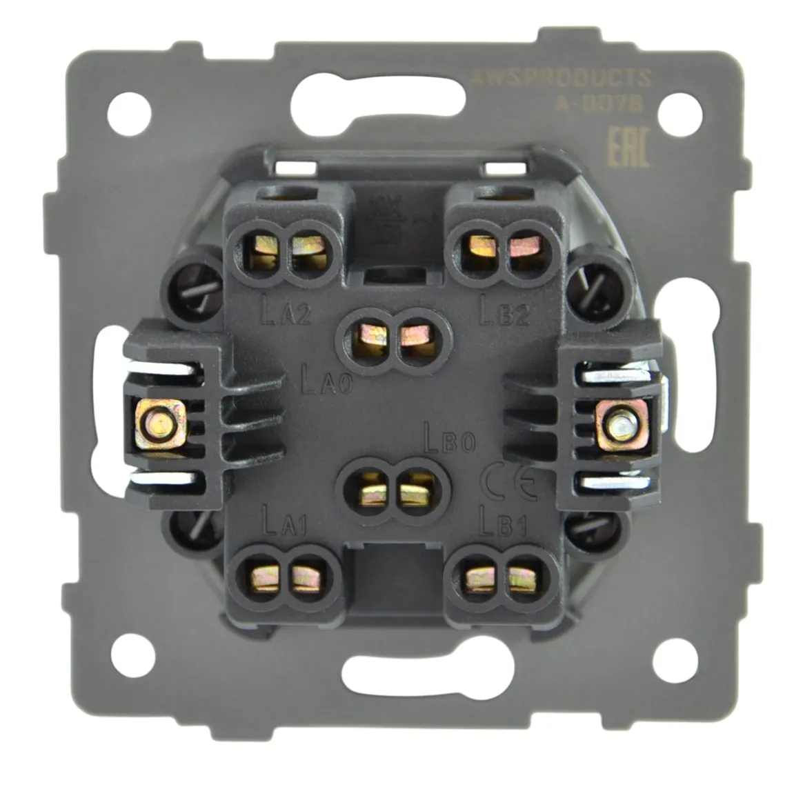 Выключатель перекрёстный 1-кл. чёрный A-007B "Aura" AWSproducts