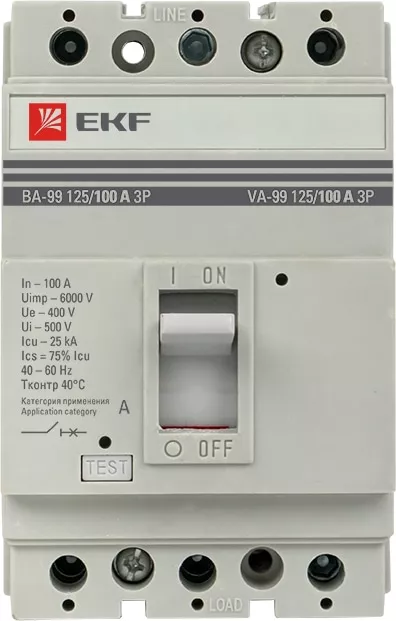 Автоматический выключатель ВА-99 125/100А 25кА 3p. Proxima EKF
