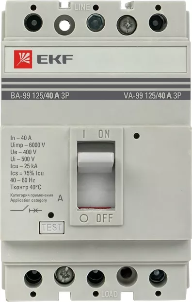 Автоматический выключатель ВА-99 125/40А 25кА 3p. Proxima EKF