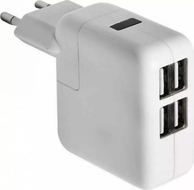Сетевое зарядное устройство 4xUSB,  переходник+адаптер (СЗУ) (5V, 2x2 100mA, 2x1000mA) REXANT