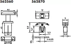 Клипса 98010 для WU-M-524/525