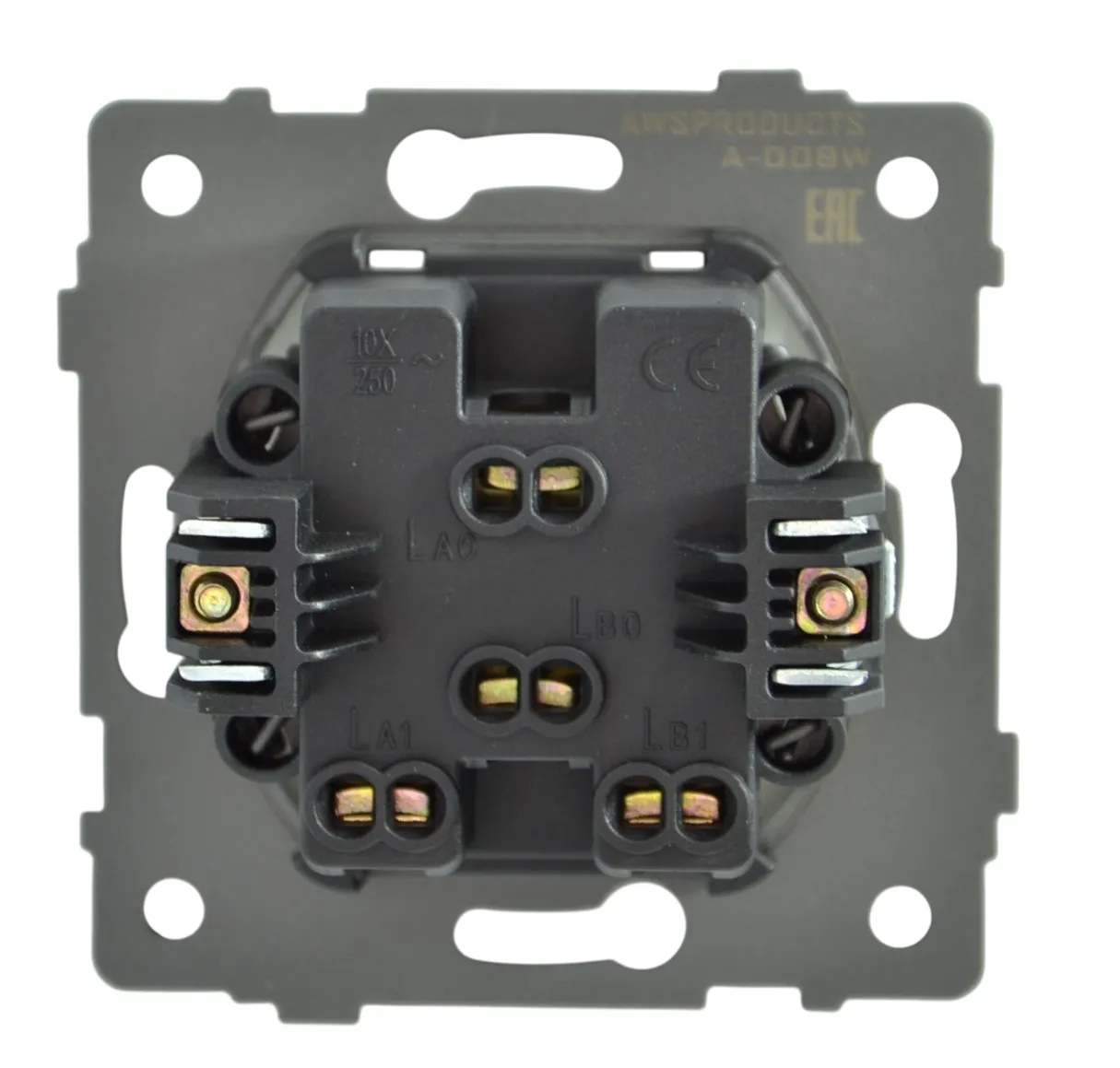 Выключатель 2-кл. белый A-009W "Aura" AWSproducts