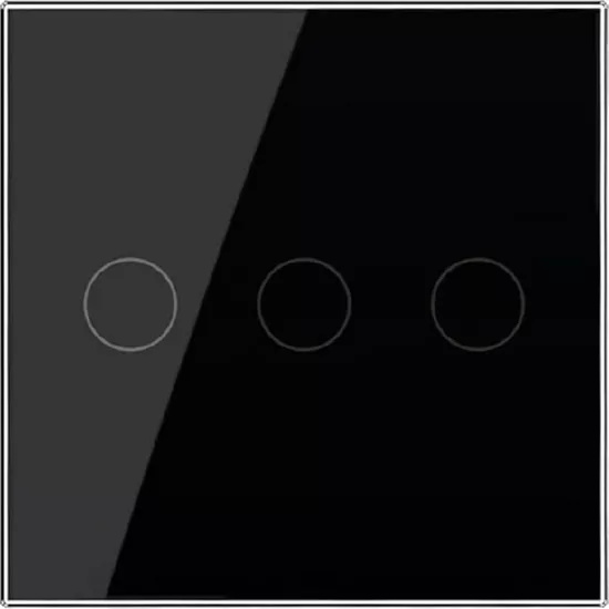 Панель 3кл сенсорного выключателя, цвет чёрный, стекло