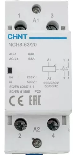 Контактор модульный NCH8-63/20 63А 2НО AC 220/230В 50Гц (R) CHINT 256093