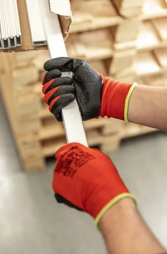 Перчатки рабочие с латексным покрытием, красные/черные RODER, размер 10 HOEGERT, п