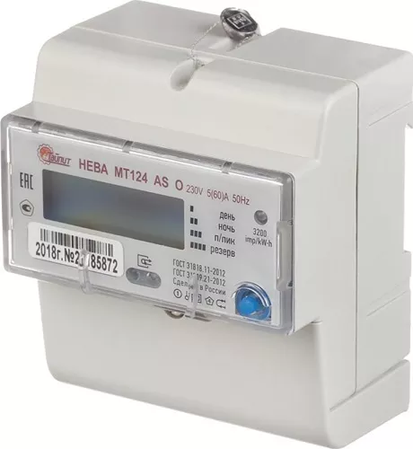 Счетчик эл. НЕВА МТ 124 AS O 5/60А 220В
