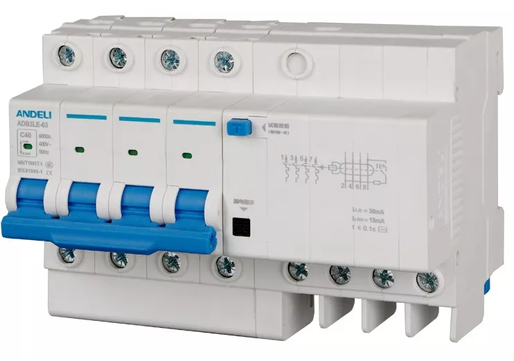 Диф. автомат ADB3LE-63 4P 40A 30mA тип AC х-ка С