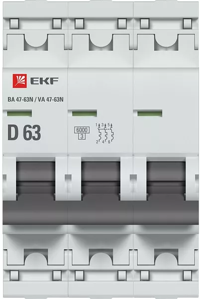 Автоматический выключатель ВА 47-63N D63/3 6кА Proxima EKF