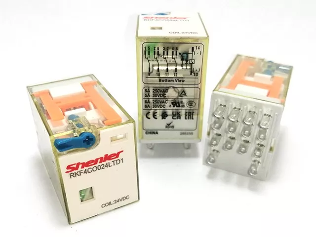 Реле промежуточное RKF4CO024LTD1A,4CO,6A(250VAC/30VDC), Shenler
