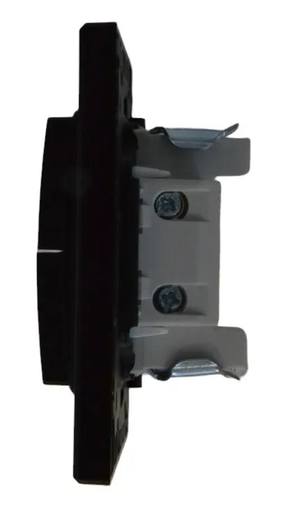 Выключатель 2-кл. с подсветкой чёрный SD-P1006B "Standard" AWSproducts