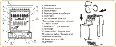Таймер цифровой ETICLOCK-1 230V (1x16A_AC1)