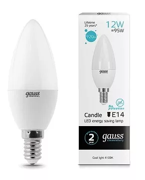 Лампа LED C35 E14 4100К 12Вт 920Лм Elementary Gauss