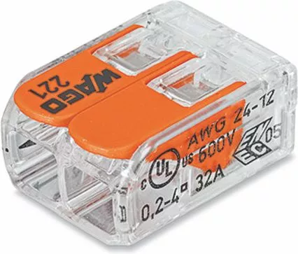 Клеммник 221-412 2*(0,2-4mm) 32A 450V (уп 10шт)