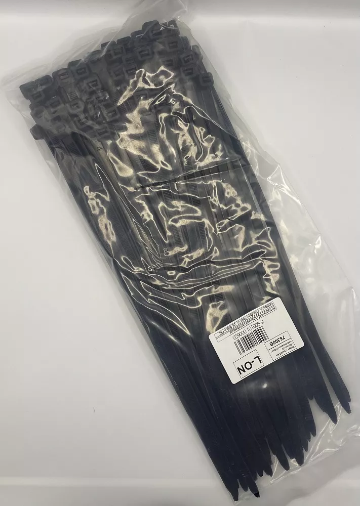 Хомут 7,6*300 чёрный UV нейлон (100шт) (L-ON)
