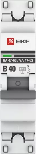 Автоматический выключатель ВА 47-63 B40/1 4.5кА Proxima EKF