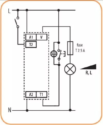Лестничный автомат с рег.уровнем освещ.DIM-2relay(230B, AC 500(200)Вт)