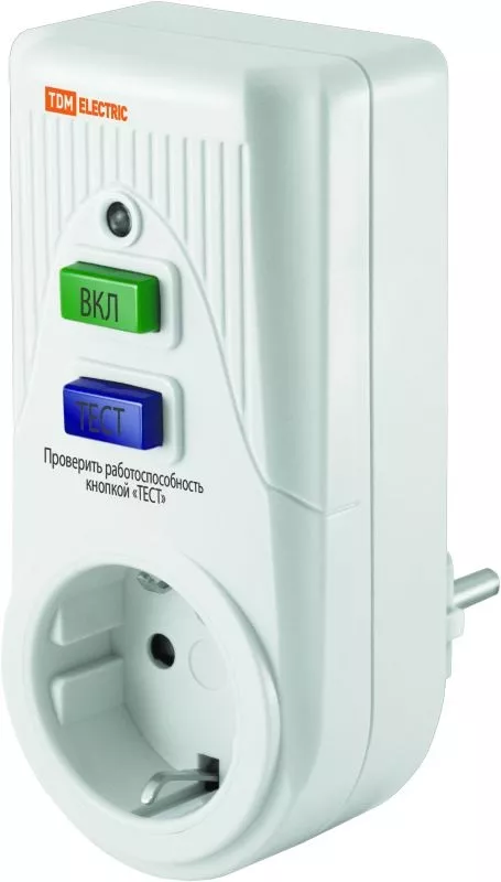 Устройство защитного отключения УЗО-Р-IP40-16-30 (в розетку) 16А 30мА IP40 TDM