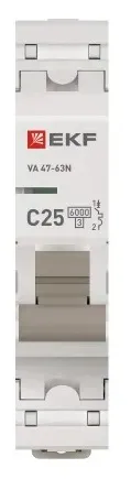 Автоматический выключатель ВА 47-63N C25/1 6кА Proxima EKF